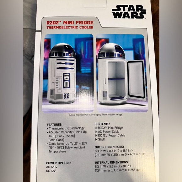 Star Wars R2D2 Mini Fridge Thermoelectric Cooler - Picture 2 of 2
